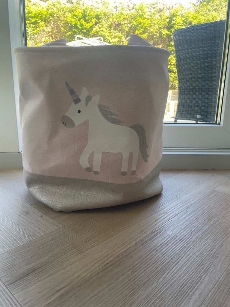 Leuke wasmand/opbergmand voor kinderkamer - Eenhoorn, Ophalen, Gebruikt