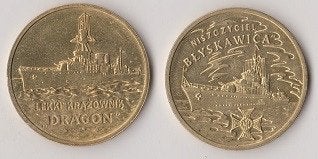 Polen lot 8 2 zlote  II wereldoorlog,oorlogsschepen, Verzenden, Polen, Setje