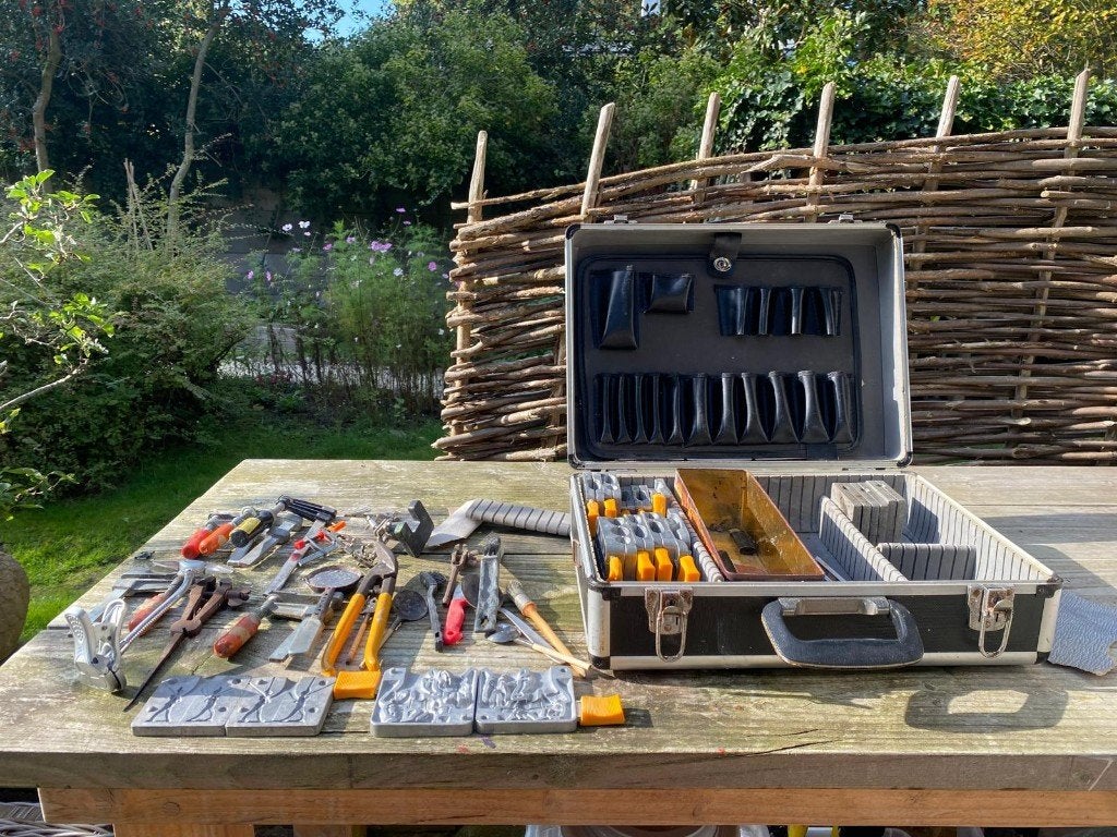 Tinnen mallen set, Ophalen, Gebruikt, Overige materialen, Gereedschap of Toebehoren
