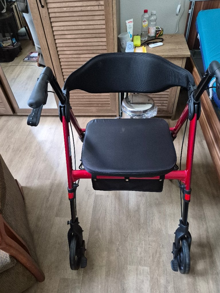 Rollator Goliat XXL tot 200 kilo rood, Diversen, Ophalen, Opvouwbaar, Zo goed als nieuw