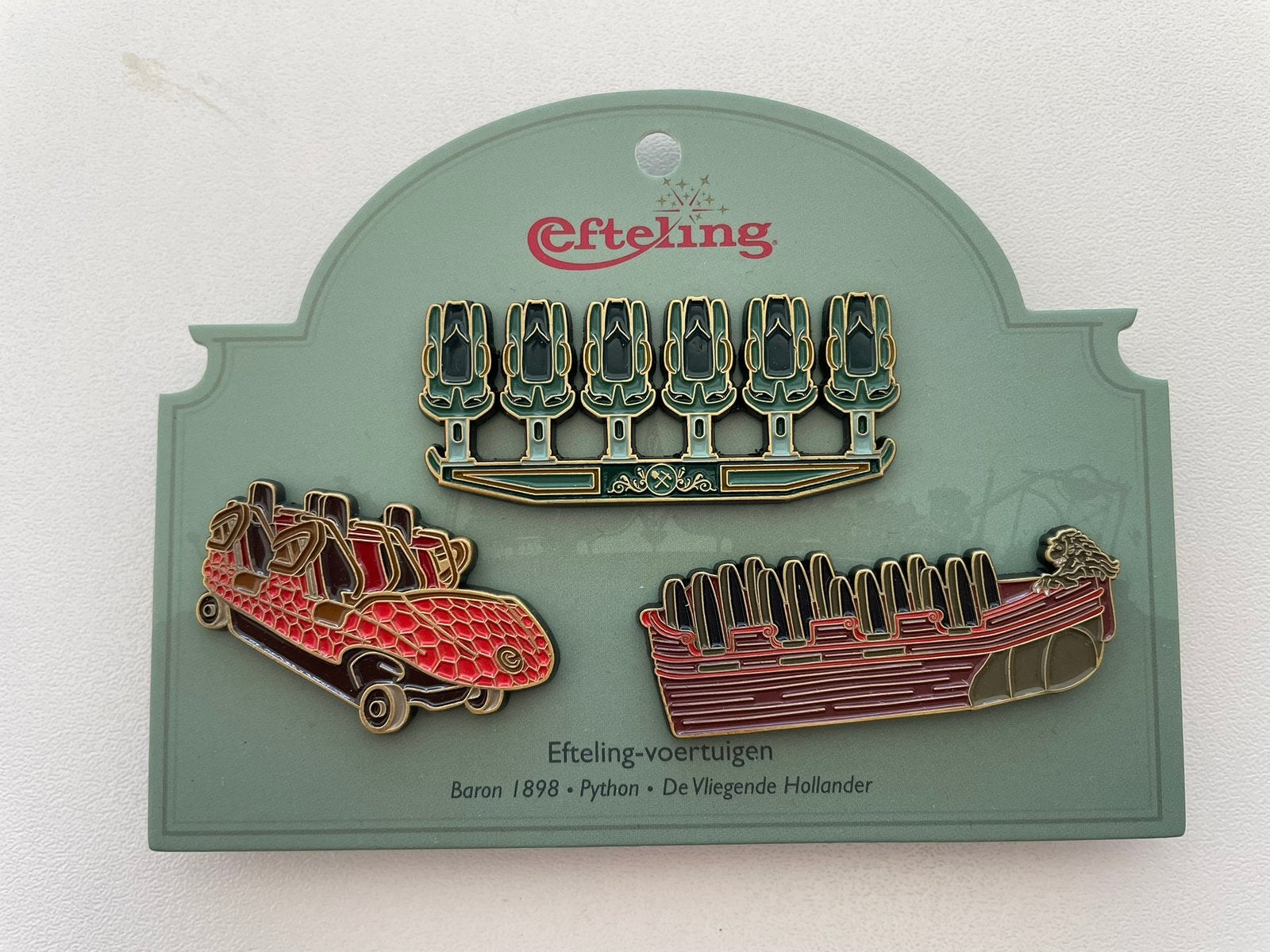 Efteling pin set Efteling Voertuigen, Verzamelen, Efteling, Ophalen of Verzenden, Nieuw, Button of Speldje