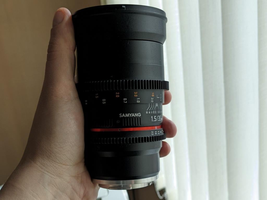 Samyang 35mm T1.5 As Umc II (Sony E-mount), Ophalen of Verzenden, Gebruikt, Groothoeklens