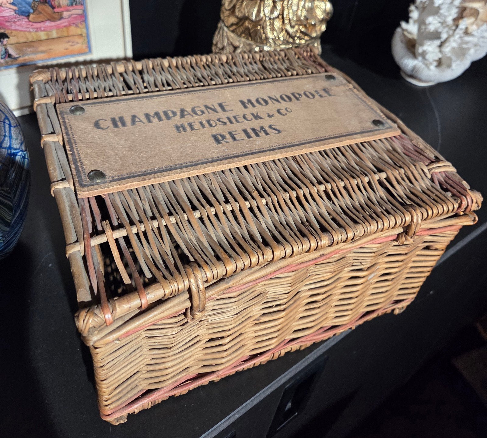Vintage Champagne Monopole Heidsieck & Co. Reims mandje, Ophalen of Verzenden