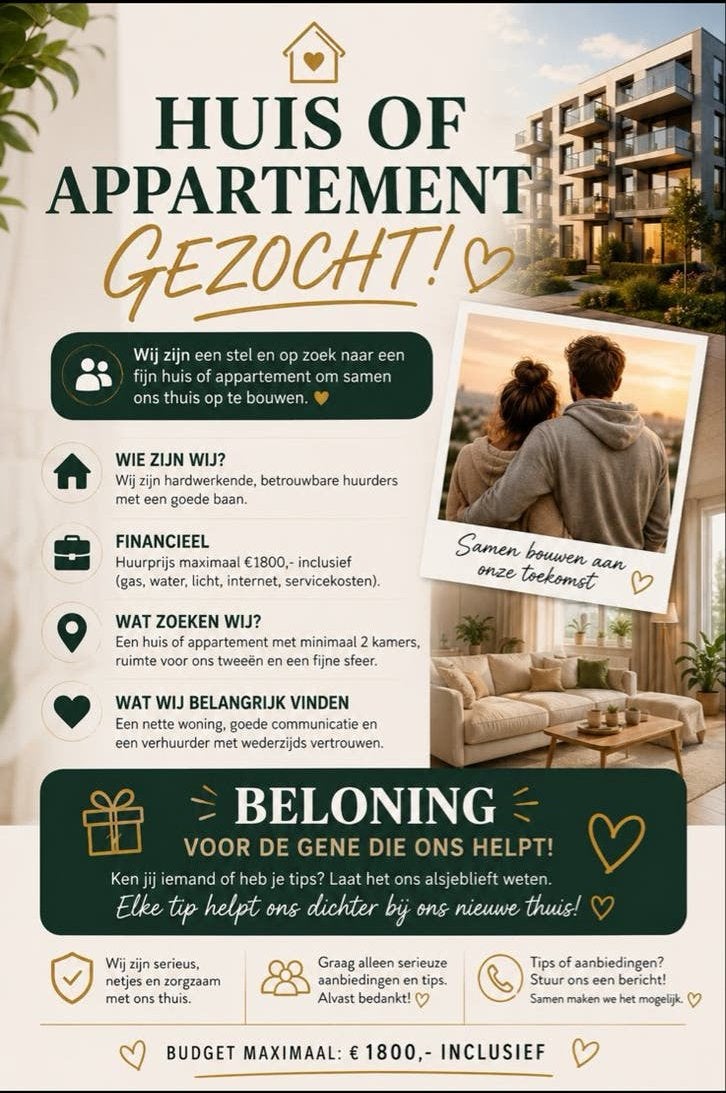 Huis appartement of challet gezocht, Ophalen
