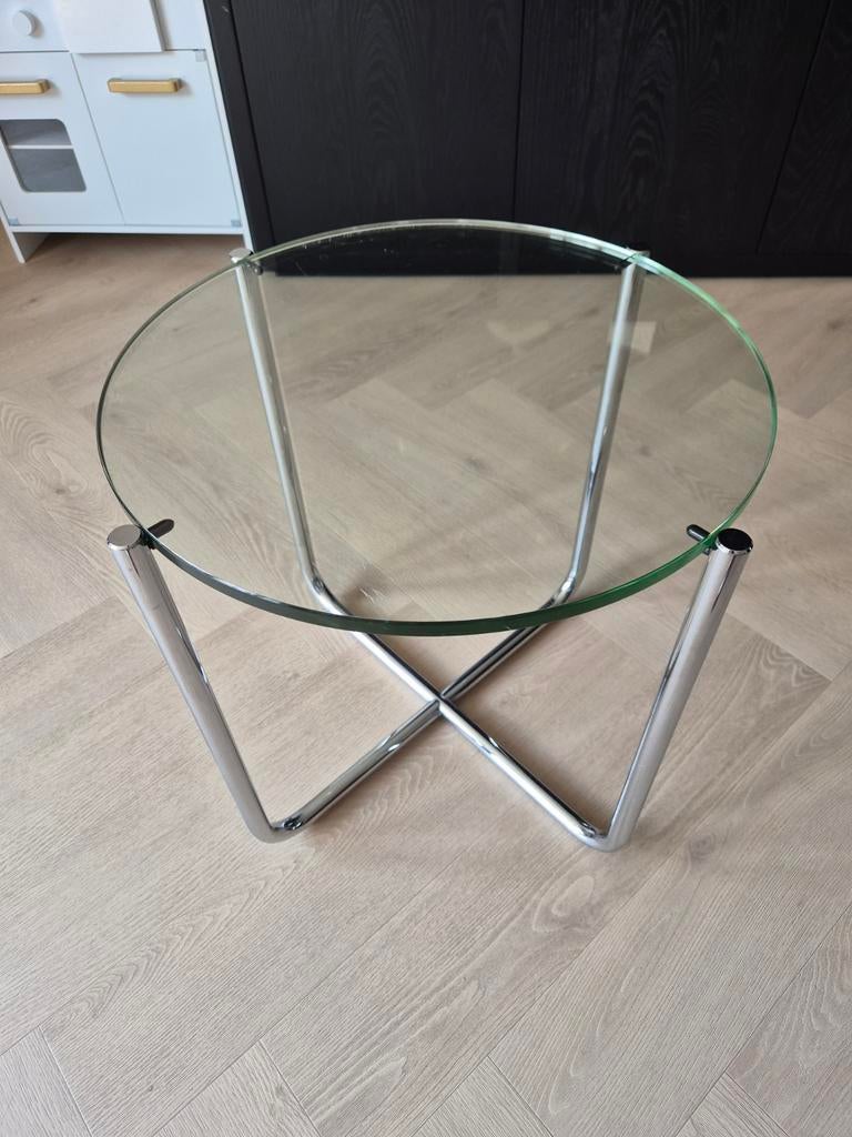 Gispen GT 413 tafeltje hoogglans, 45 tot 60 cm, Minder dan 55 cm, Rond, Ophalen of Verzenden