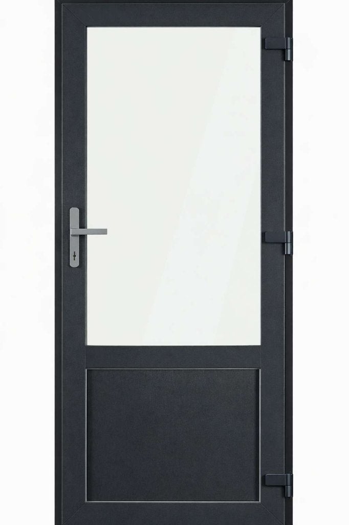 Kunststof deur 2/3 glas Antraciet Klink Links, Doe-het-zelf en Verbouw, Kozijnen en Schuifpuien, Kunststof, Deurkozijn, Next Windows