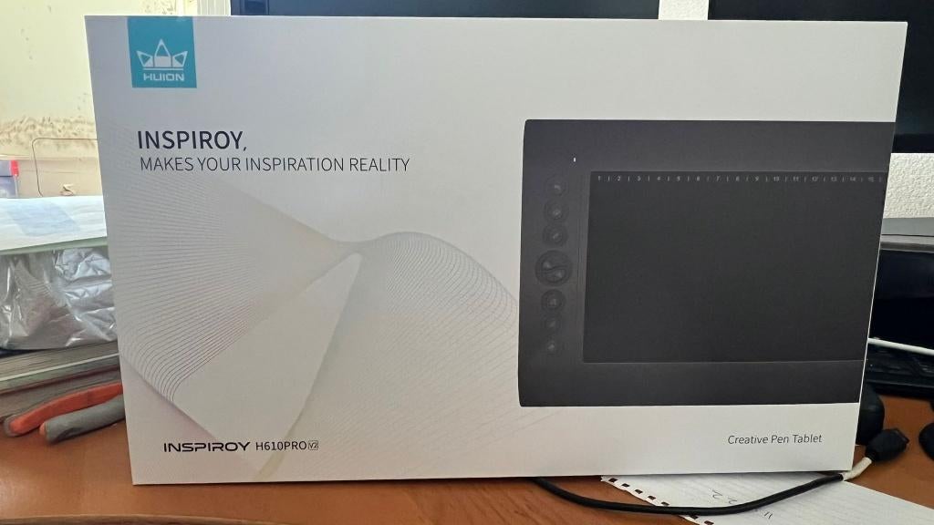 Huion H610 Pro V2 Tekentablet, Computers en Software, Tekentablets, Ophalen of Verzenden, Zo goed als nieuw, Bedraad, HUION