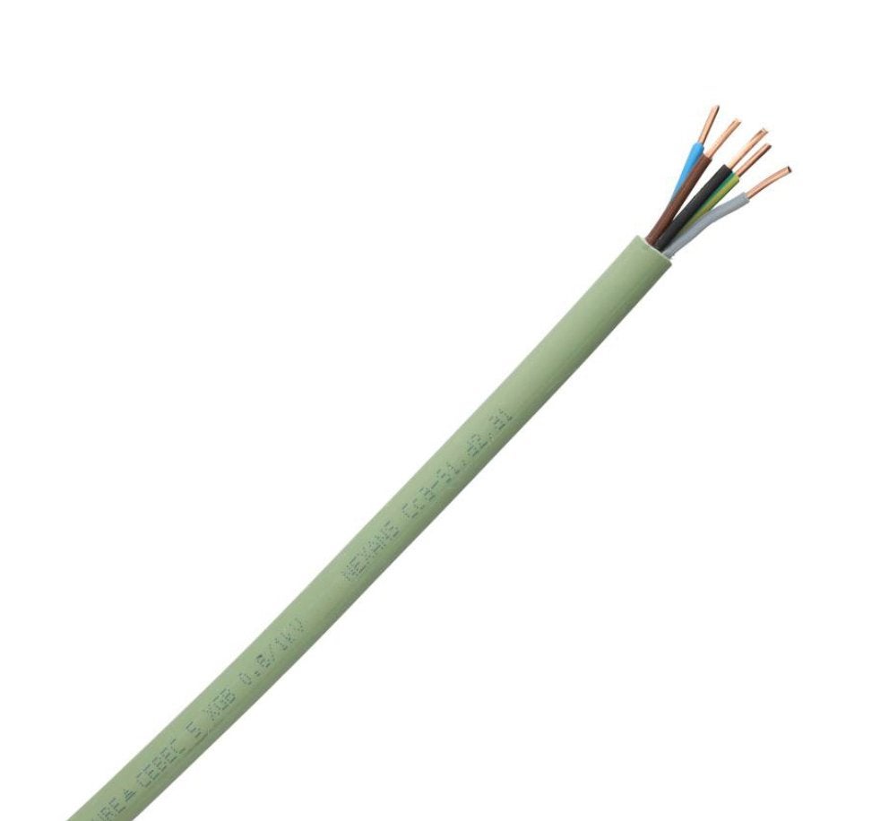5G6 XVB Elektriciteitskabel Groene mantel (5 meter), Ophalen of Verzenden, Gebruikt, Kabel of Snoer