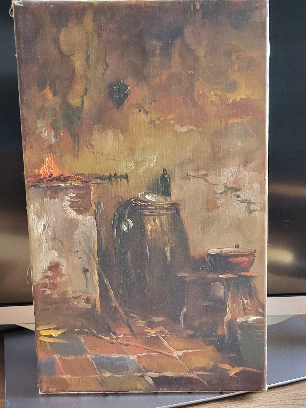 Schilderij Albert Wessels - Stilleven met kookgerei, Doek, Realistisch, Stilleven, Ophalen of Verzenden
