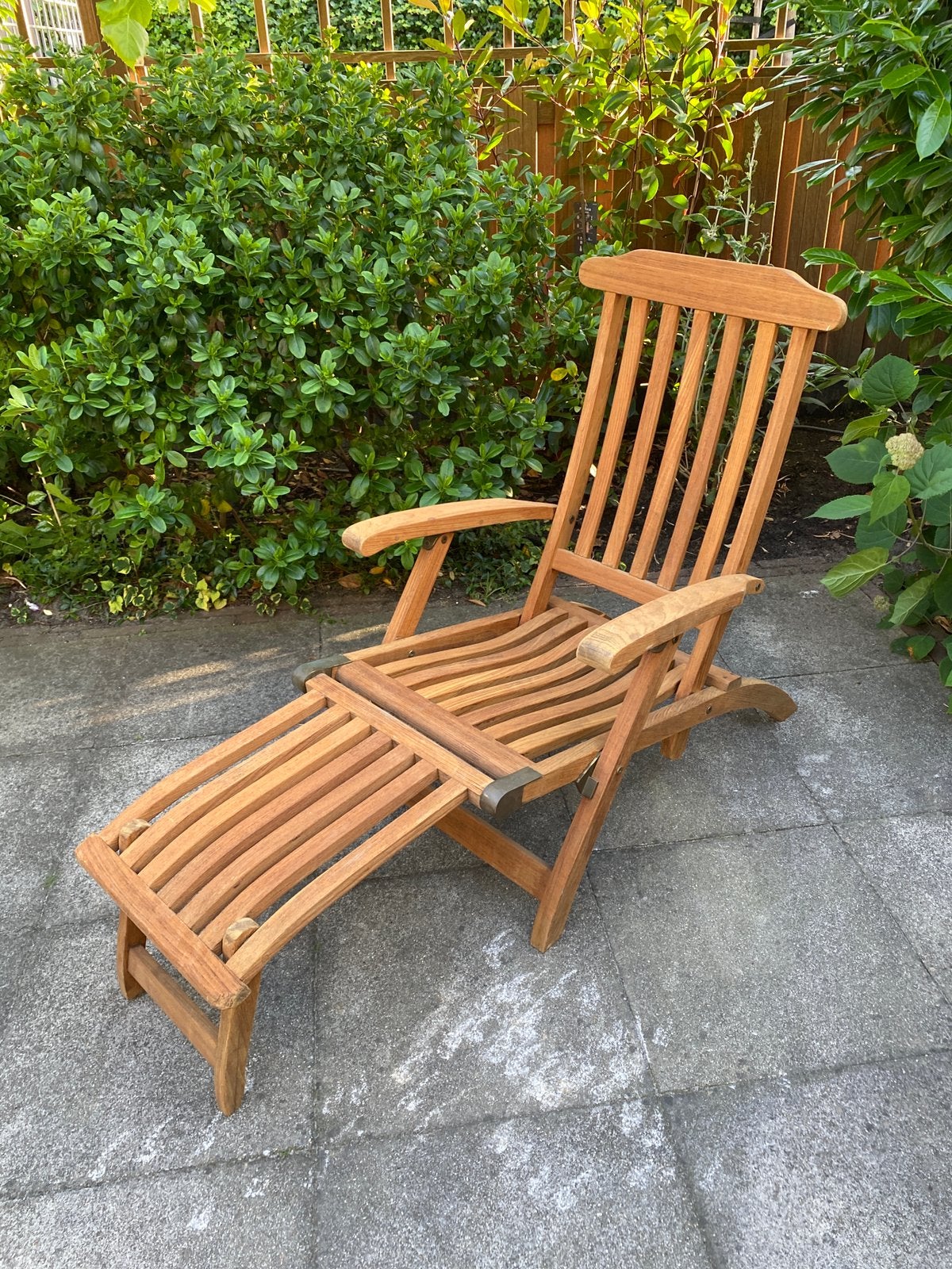 Deckchair ligbed Teak&Garden teakhout, Tuin en Terras, Ophalen, Gebruikt, Teakhout, Verstelbaar