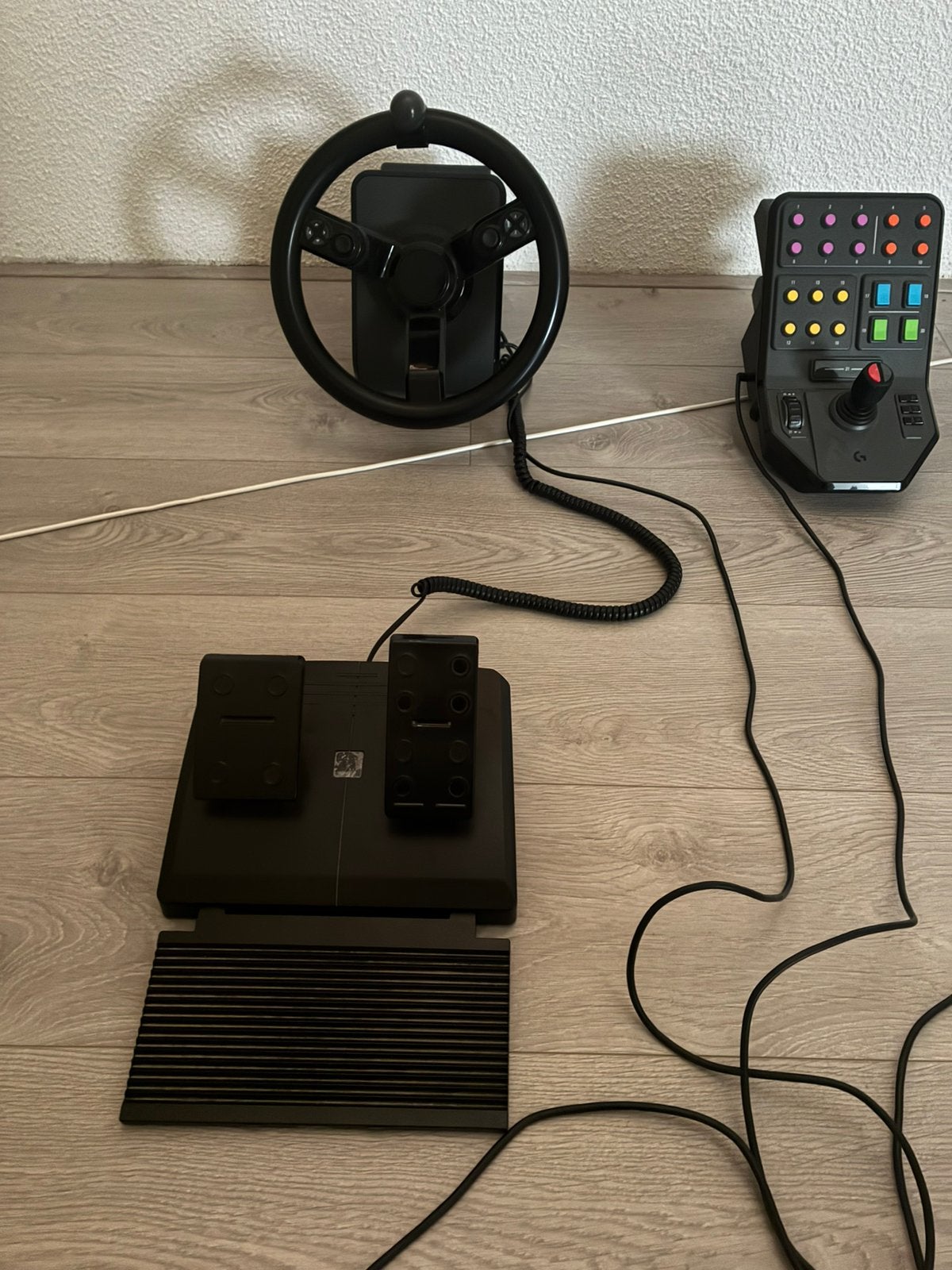 Logitech saitek farming stuur pedal en side control panel, Computers en Software, Ophalen, Zo goed als nieuw