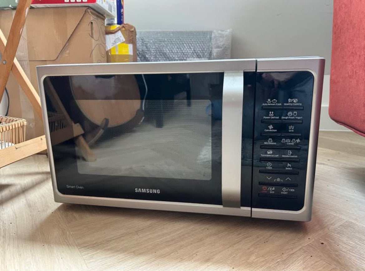 Samsung MC28H5015CS Combi Magnetron/Oven, Ophalen, Combimagnetron, Gebruikt, Grill