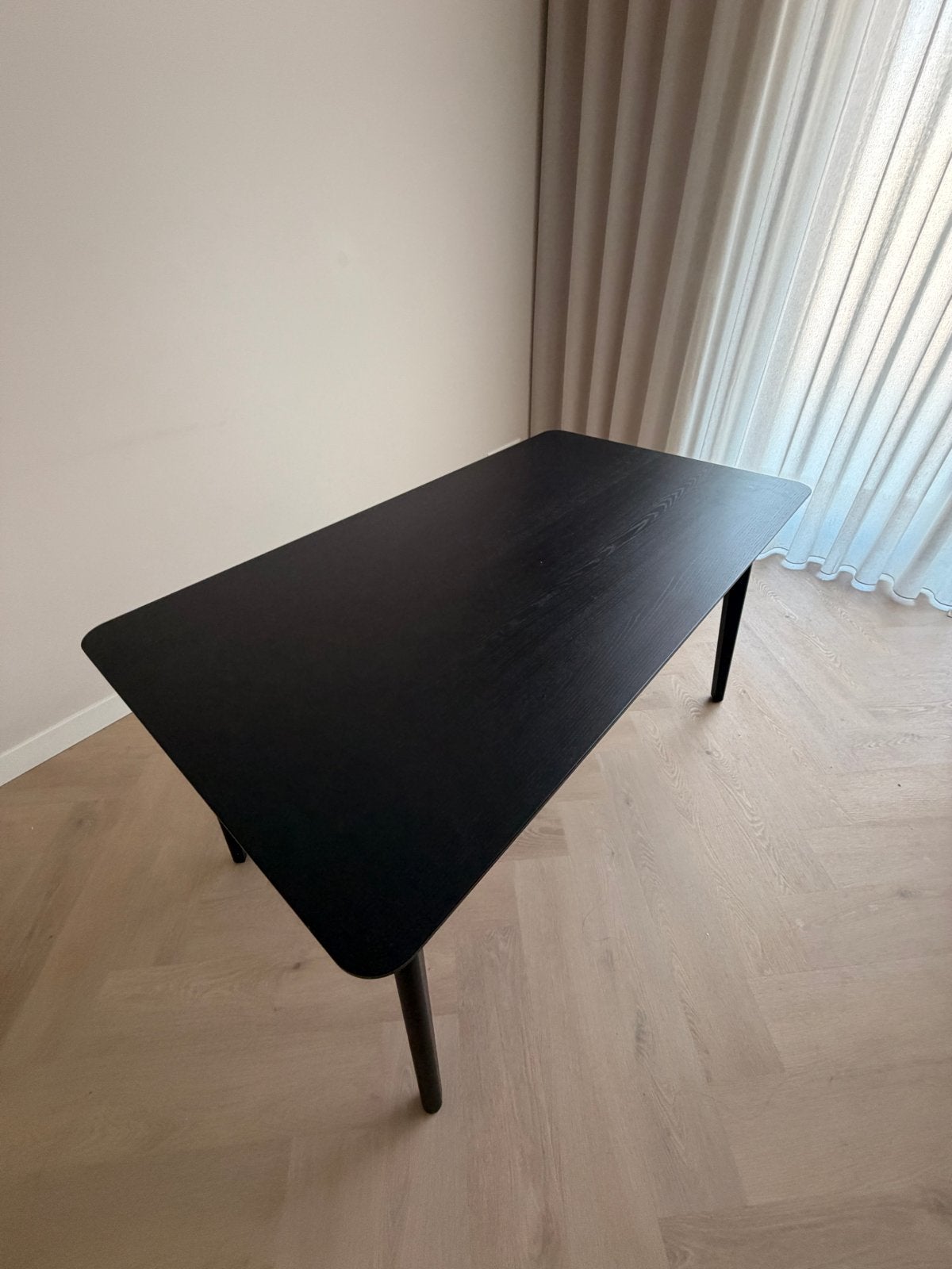 IKEA LISABO eettafel in essenfineer - Zwart, Huis en Inrichting, Tafels | Eettafels, Gebruikt, 100 tot 150 cm, Vier personen, Rechthoekig