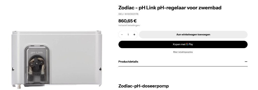 Zodiac pH Link regelaar zwembad, Tuin en Terras, Ophalen of Verzenden, Zo goed als nieuw, Overige typen