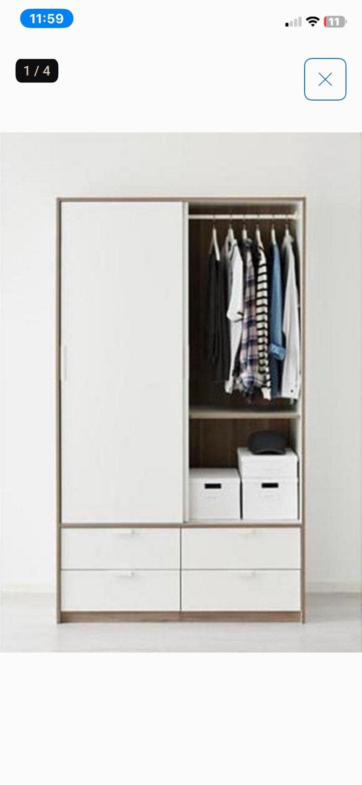 Ikea Trysil kledingkast, Ophalen, 100 tot 150 cm, 200 cm of meer, Zo goed als nieuw
