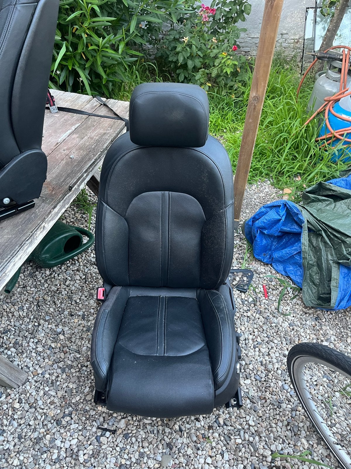 Gebruikte Audi A6 C7 voorstoel - Zwart leer, Auto-onderdelen, Interieur en Bekleding, Ophalen, Gebruikt, Audi
