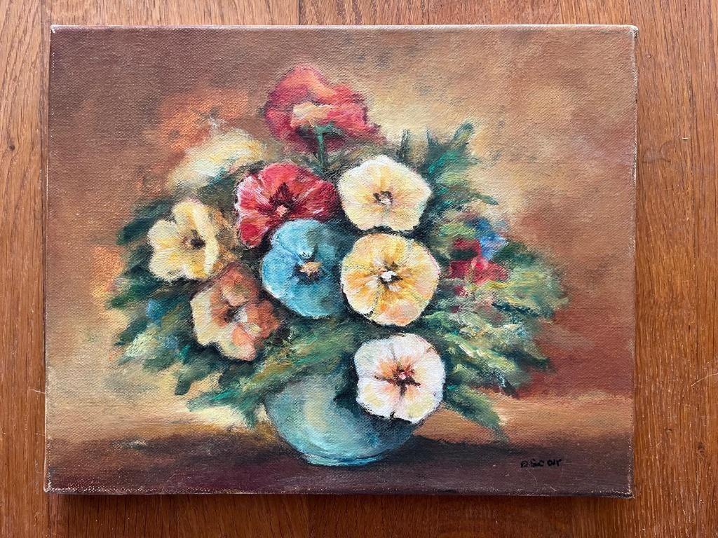 Vaas met bloemen, Antiek en Kunst, Kunst | Schilderijen | Klassiek, Ophalen