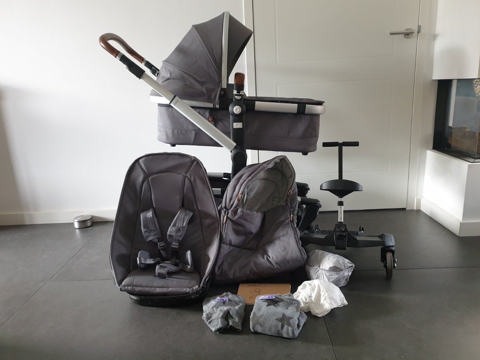Joolz Day kinderwagen compleet met accessoires en Bumprider, Ophalen, Kinderwagen, Overige merken, Verstelbare duwstang