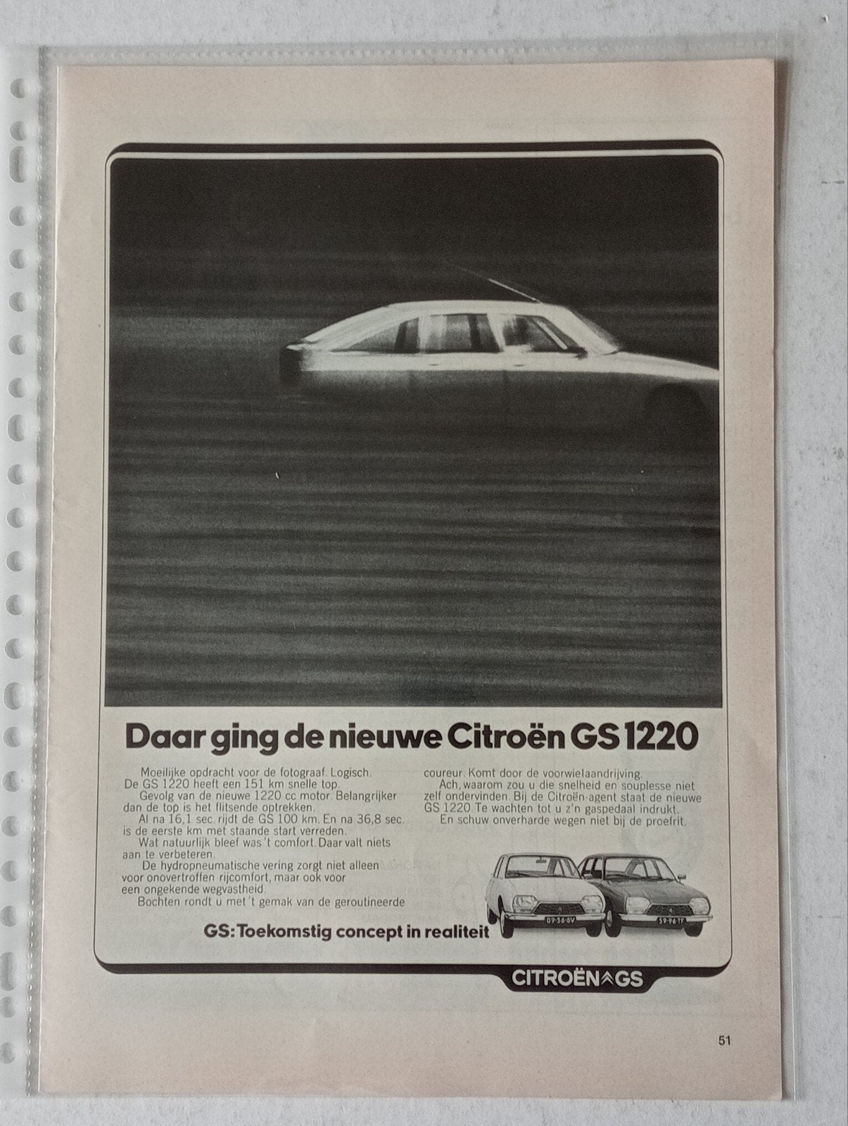 Citroën GS 1220 advertentie - begin jaren '70, Ophalen of Verzenden, Gelezen, Citroën