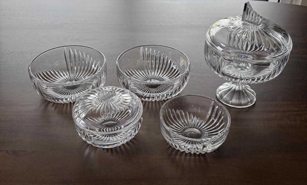 Nachtmann kristallen schalen en bonbonnière set, Antiek en Kunst, Antiek | Glas en Kristal, Ophalen