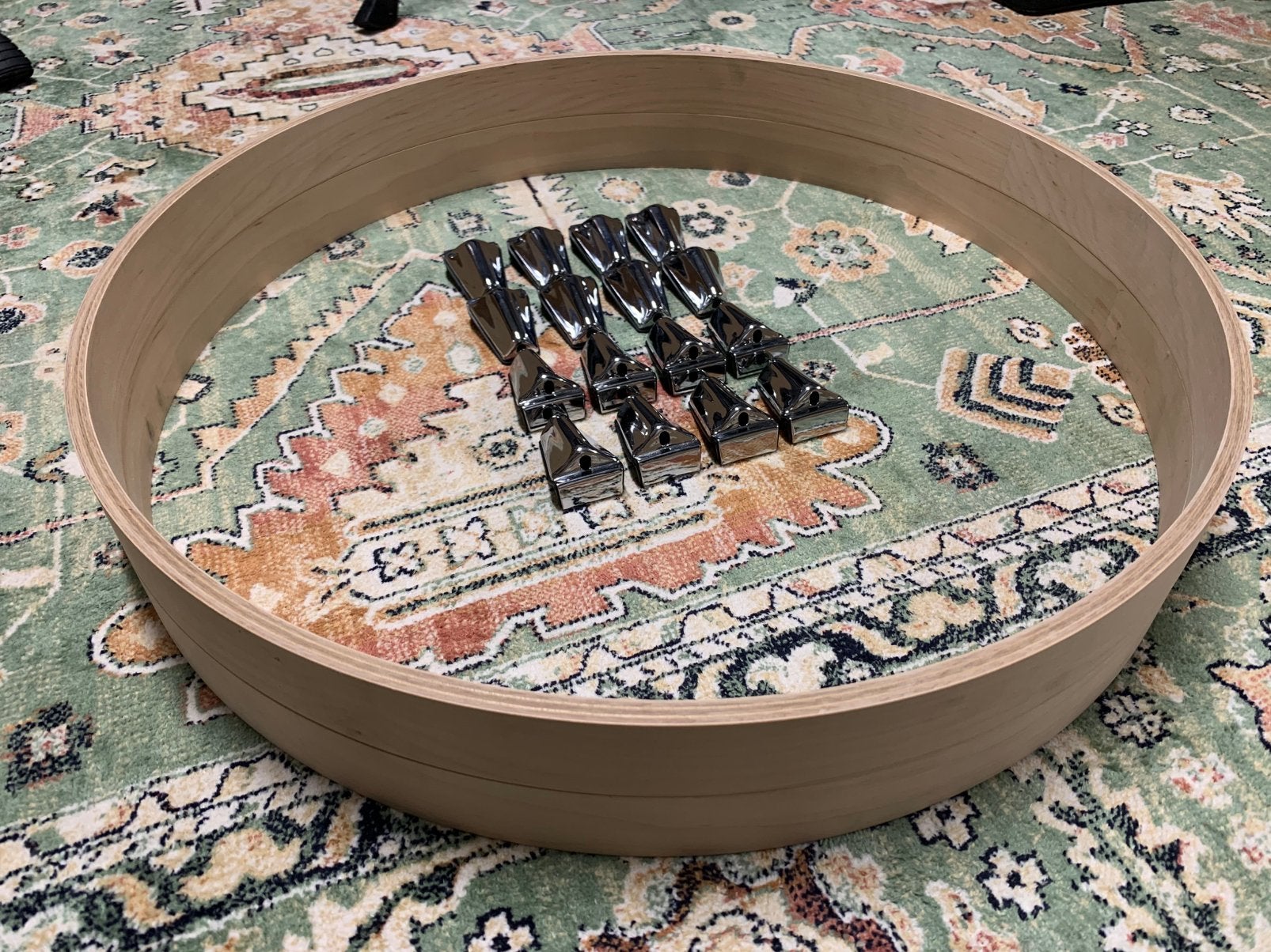 Bass Drum Hoops Maple hout + klauw haken 16 stuks te koop, Muziek en Instrumenten, Ophalen of Verzenden, Zo goed als nieuw, Overige merken