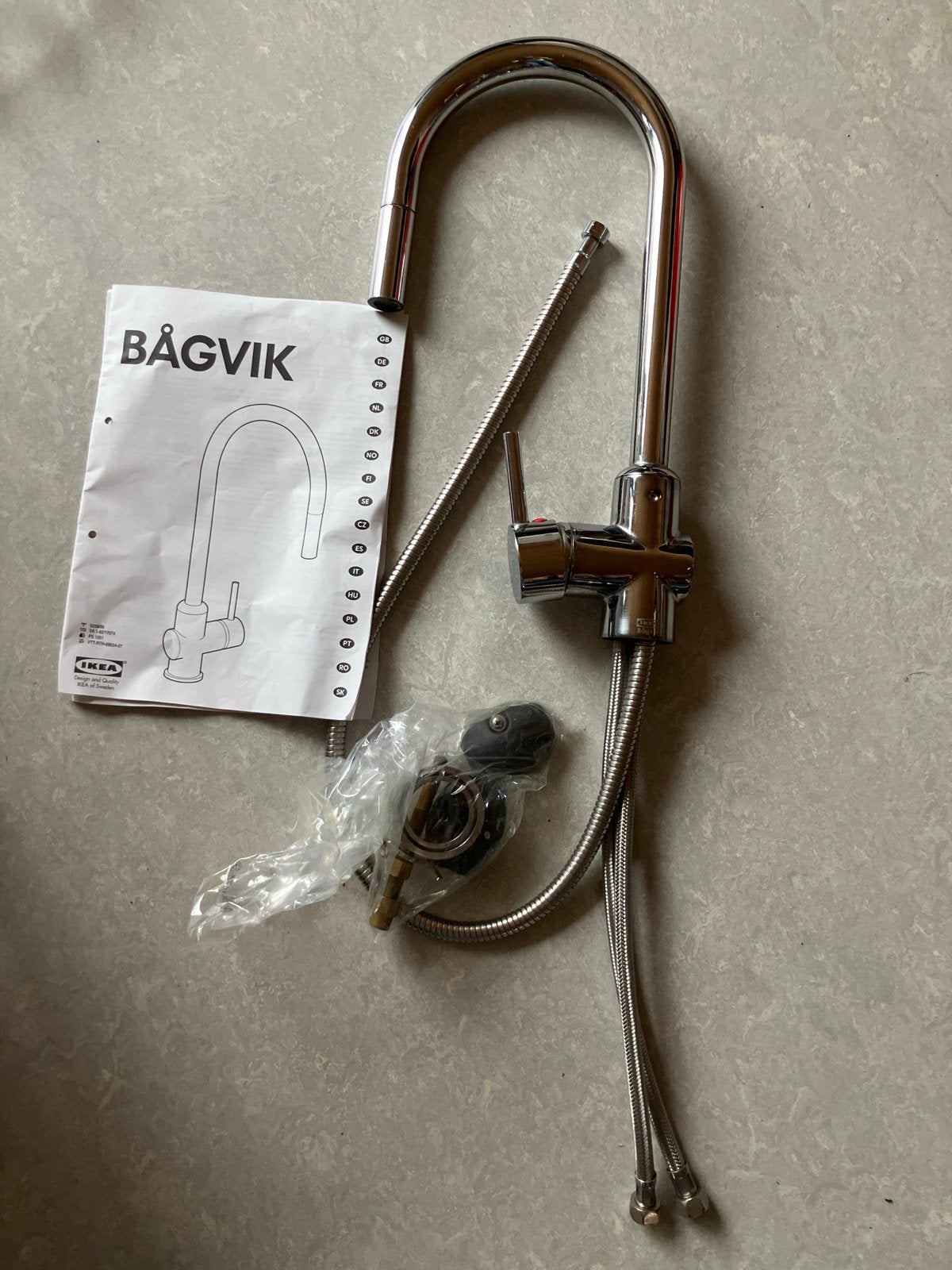 IKEA BÅGVIK Keukenkraan met uittrekbare sproeikop, Ophalen of Verzenden, Zo goed als nieuw, Chroom, Kraan