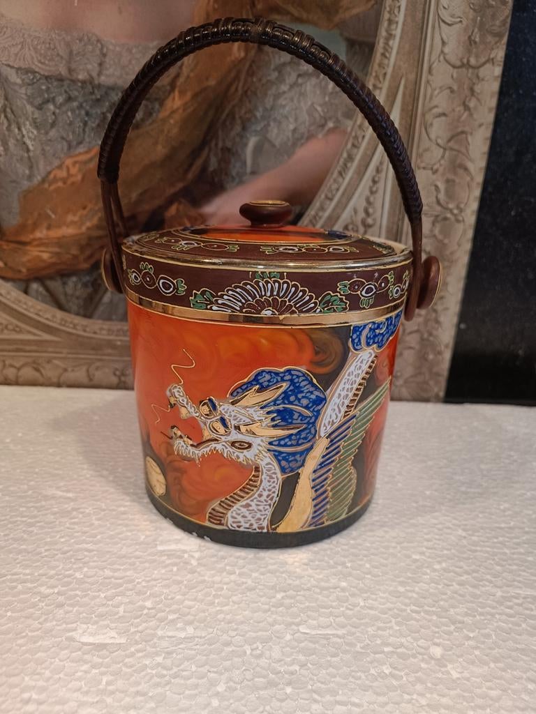 Antieke Japanse Koekjespot met Deksel - Prachtstaat, Antiek en Kunst, Antiek | Keramiek en Aardewerk, Ophalen of Verzenden