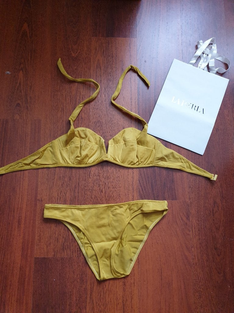 La Perla okergele bikini - maat IT46 / Maat M, La Perla, Geel, Ophalen of Verzenden, Zo goed als nieuw