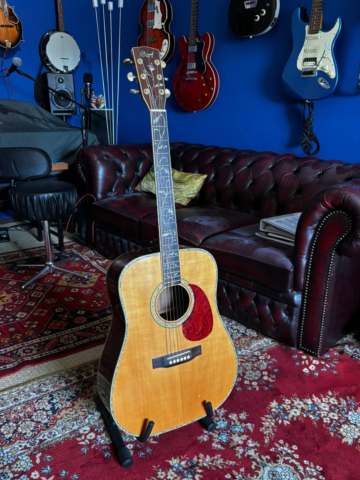 Tree of Life Earth 1200 Cort Dreadnought Abalone inlays