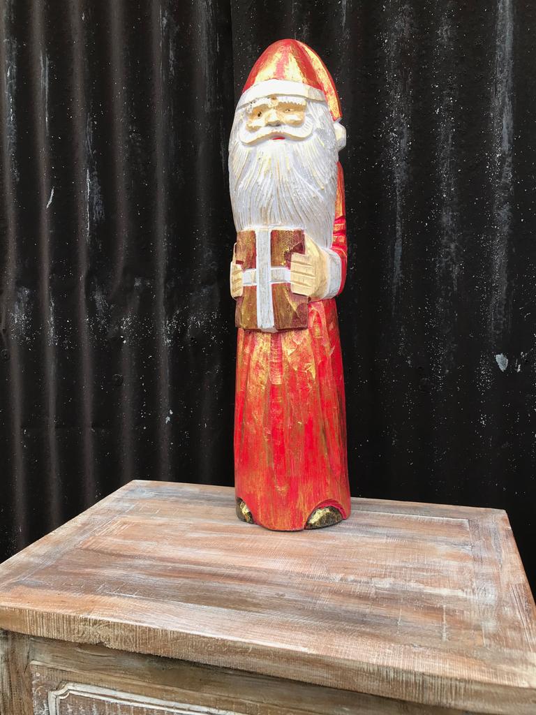 Houtsnijwerk kerstman uit bali handwerk indonesie kerst, Nieuw, Ophalen of Verzenden, https://verburgtvintage.nl/#contact, Schipluidenlaan 20 5035KJ Tilburg
