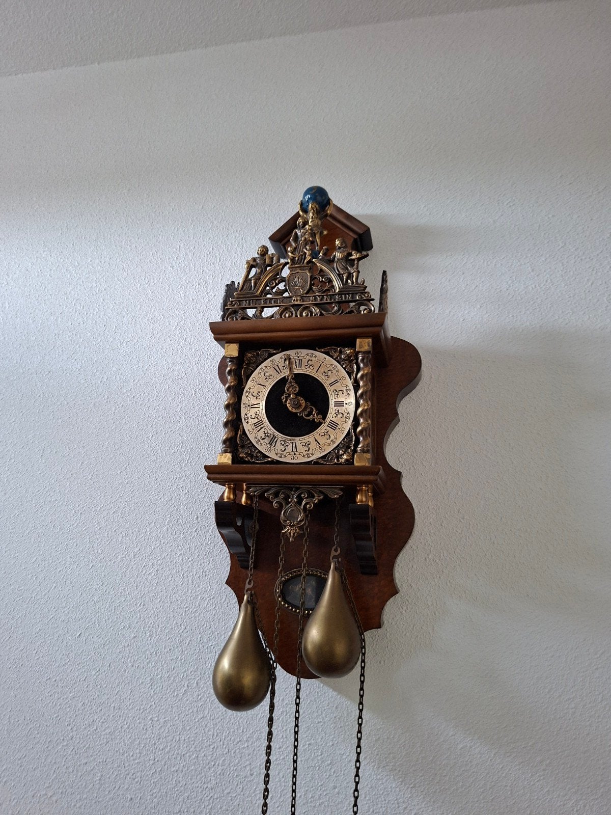 Antieke wandklok met gewichten, Antiek en Kunst, Antiek | Klokken, Ophalen of Verzenden