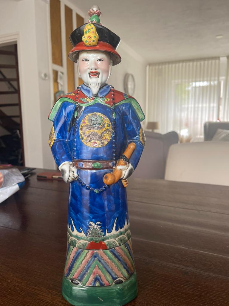 Antiek Chinees Porseleinen Beeld - Mandarijn, Ophalen of Verzenden