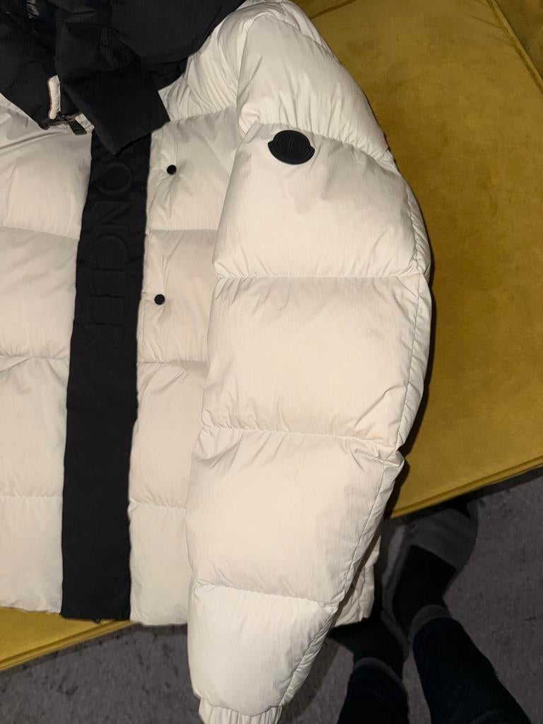 Moncler madeira winterjas, Kleding | Heren, Jassen | Winter, Ophalen of Verzenden, Gedragen, Maat 48/50 (M), Wit
