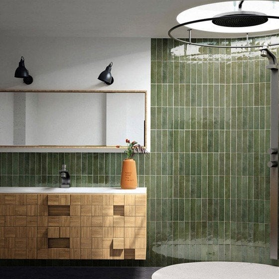 Nieuwe Equipe Tribeca wandtegels - Sage Groen (8 dozen), Doe-het-zelf en Verbouw, Ophalen, Wandtegels, Nieuw, Minder dan 20 cm