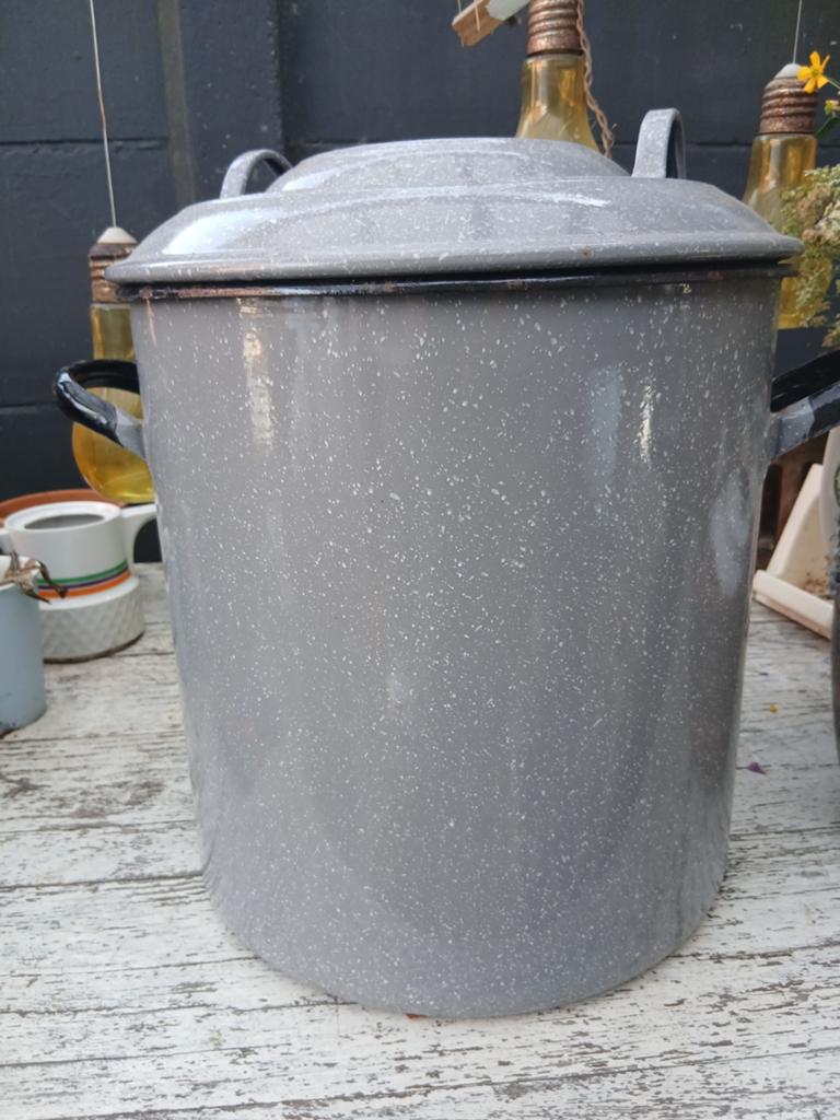 Emaille Weckketel incl pottenrek om de groenten te wecken, Ophalen of Verzenden