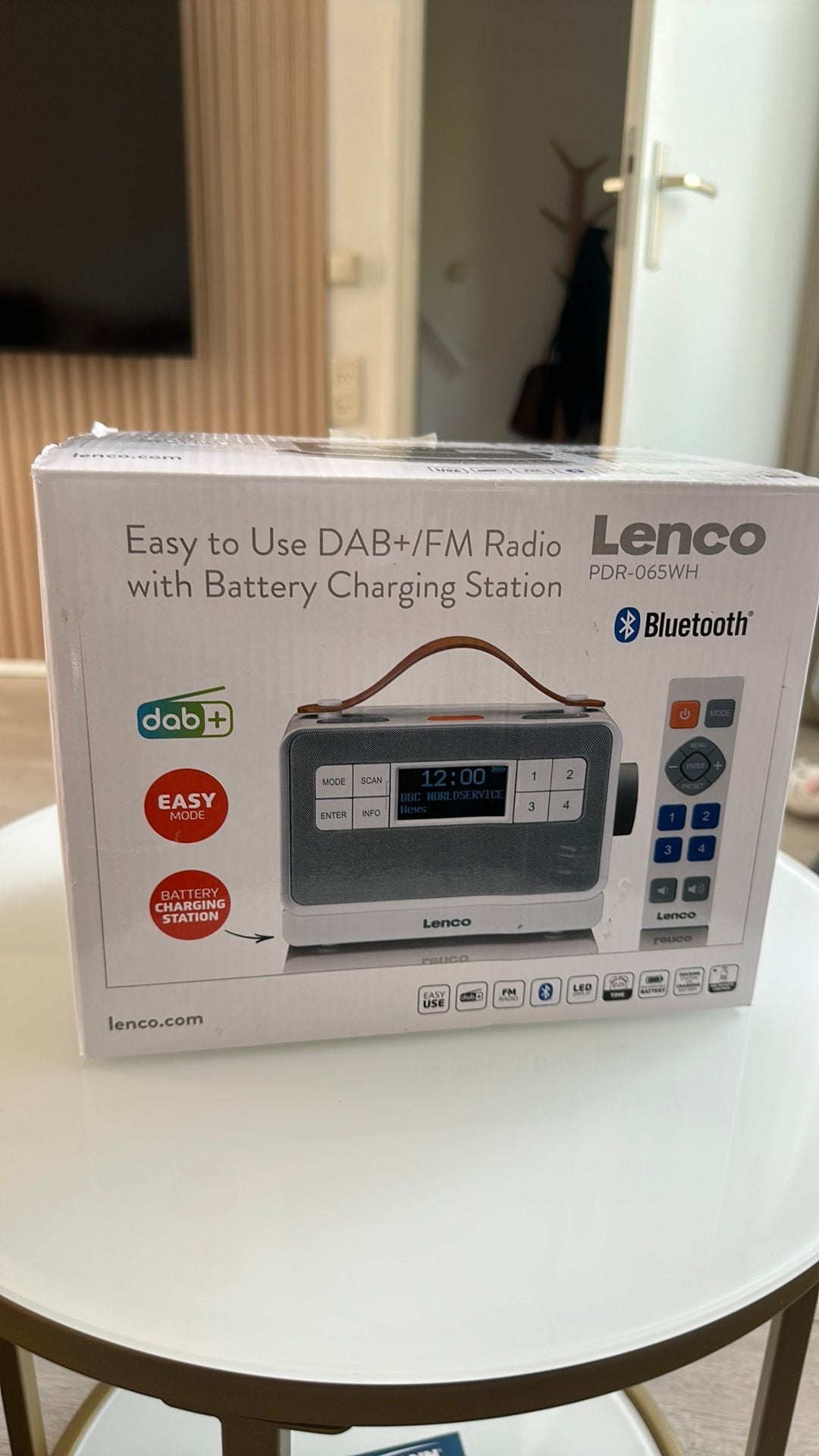 Nieuwe Lenco DAB+/FM Radio PDR-065WH met Bluetooth, ., Nieuw, Ophalen of Verzenden, .