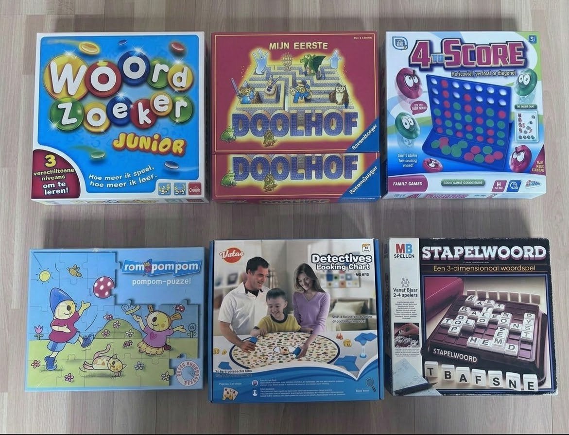 Kinder- & Gezinsspellen pakket – o.a. Doolhof, Woordzoeker, Ophalen of Verzenden, Zo goed als nieuw