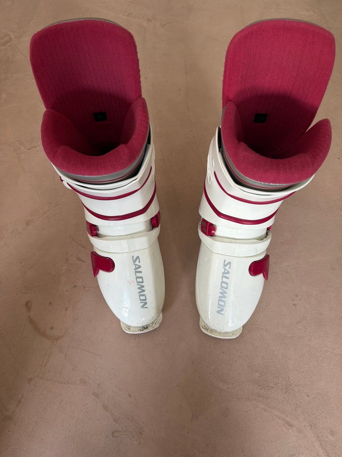 Salomon Skischoenen - Wit/Rood - Maat 26.5, Ophalen, Gebruikt, Schoenen, Salomon