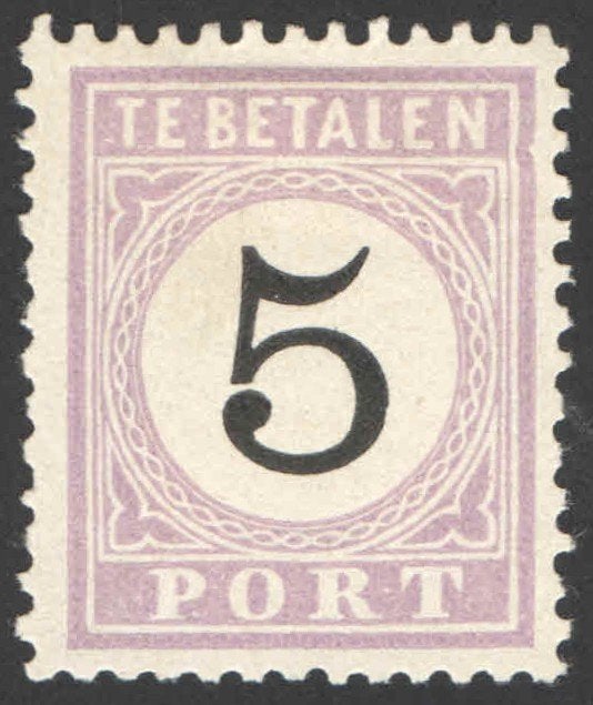 Suriname Port 2 Type I ongebruikt 1886-88, Ophalen of Verzenden, Postfris
