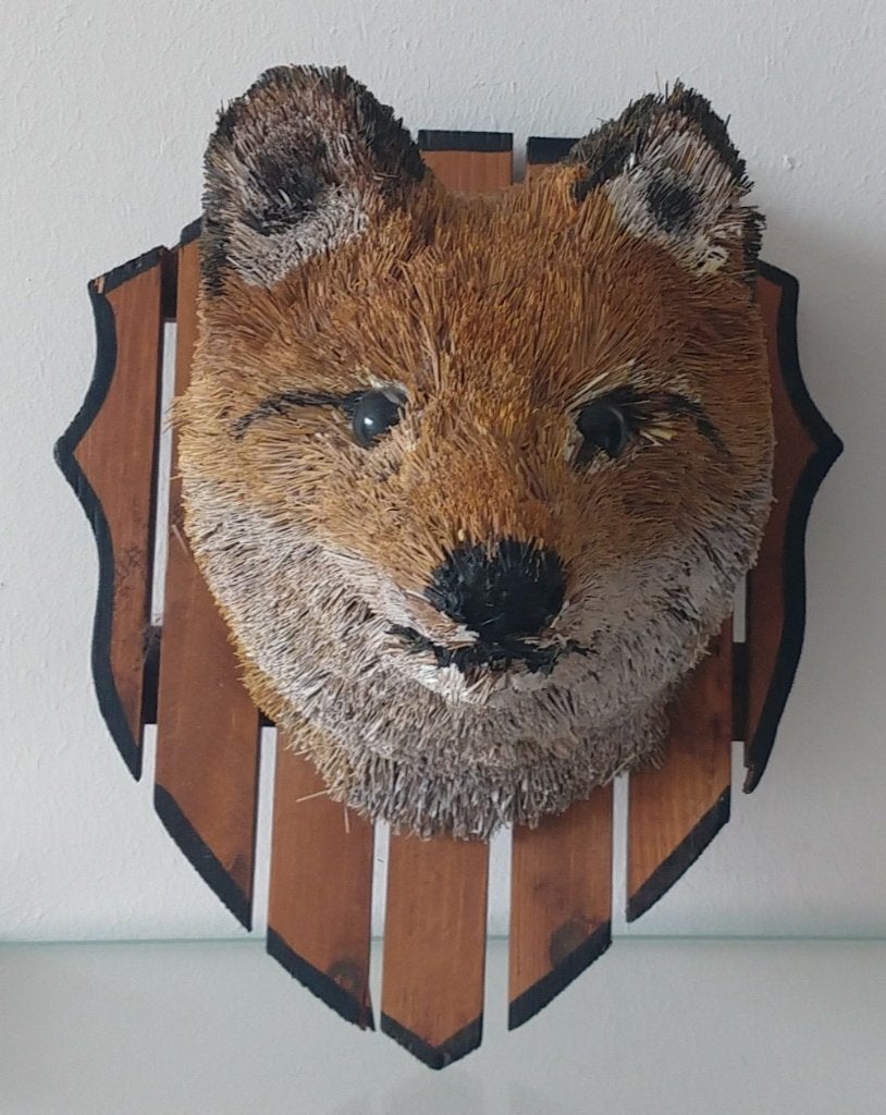 wand decoratie imitatie vos kop, volgnr 43, Gebruikt, Meerkleurig, Decoratieobject, Ophalen of Verzenden
