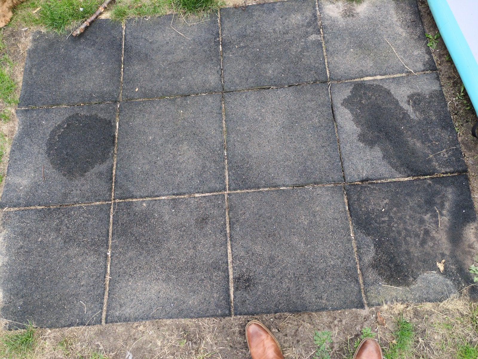 Rubberen terrastegels voor buiten 12 stuks, Ophalen, Gebruikt, Rubber, Minder dan 5 m²