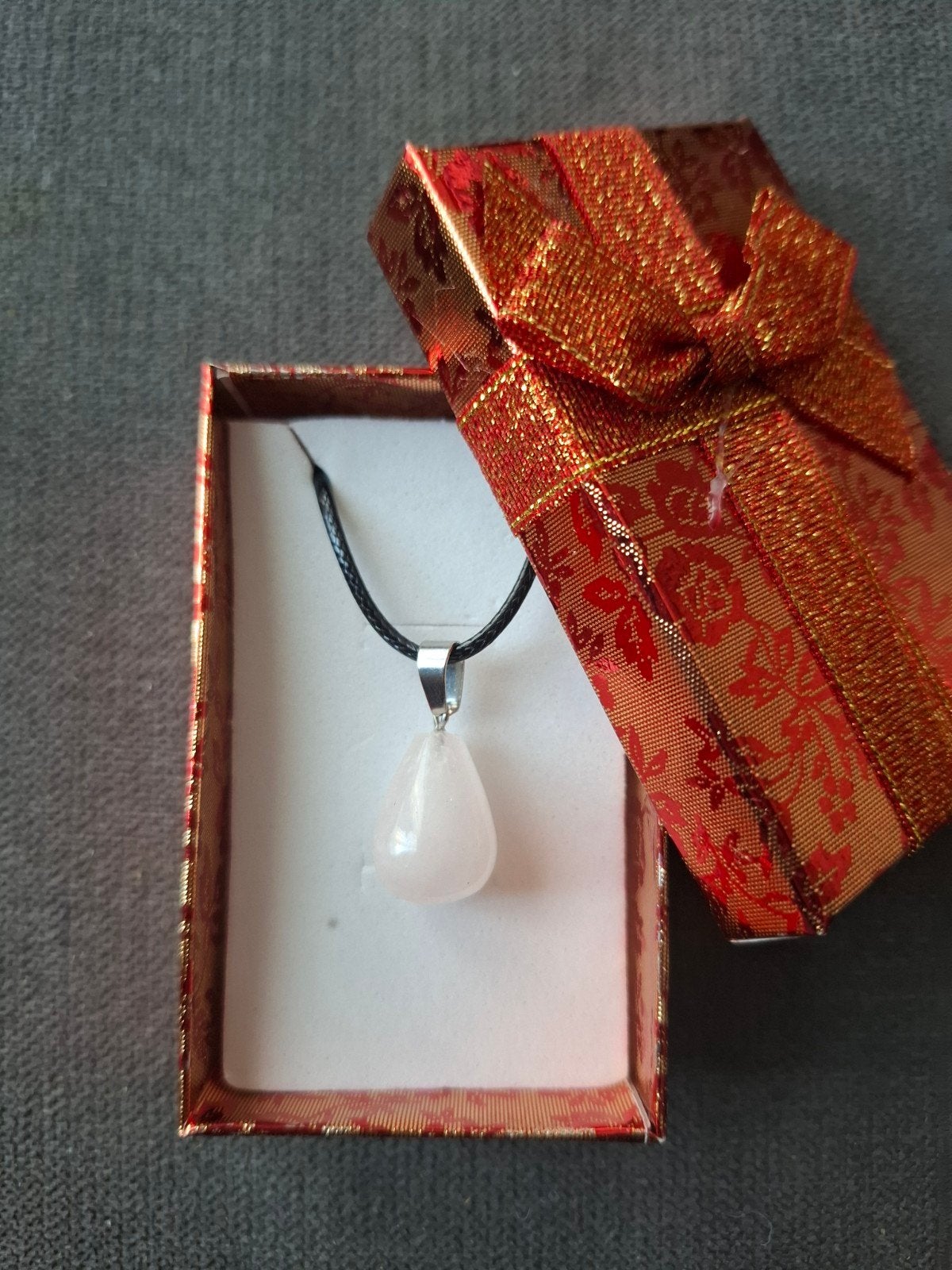 Ketting natuursteen hanger druppel edelsteen, -, -, Nieuw, Ophalen of Verzenden