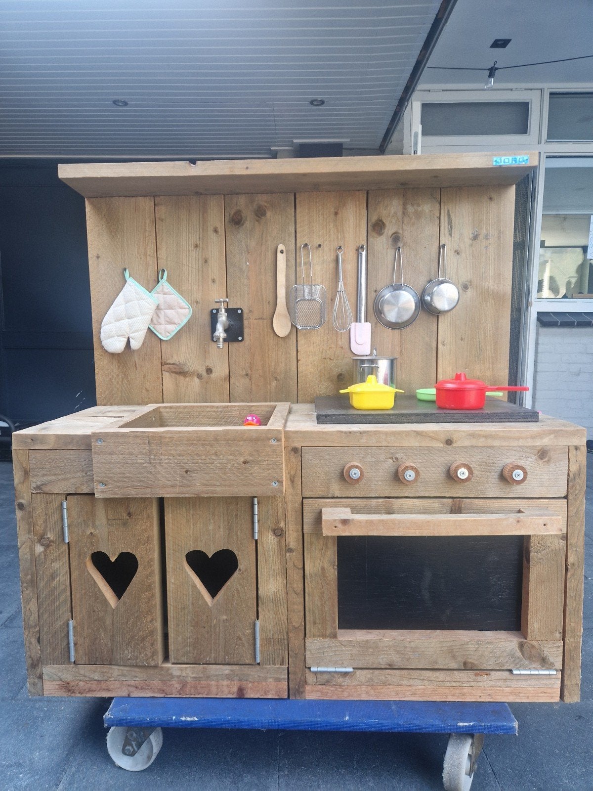 Jorg Houten Speelkeuken, in goede staat, incl. accessoires., Ophalen, Gebruikt, Ontdekken