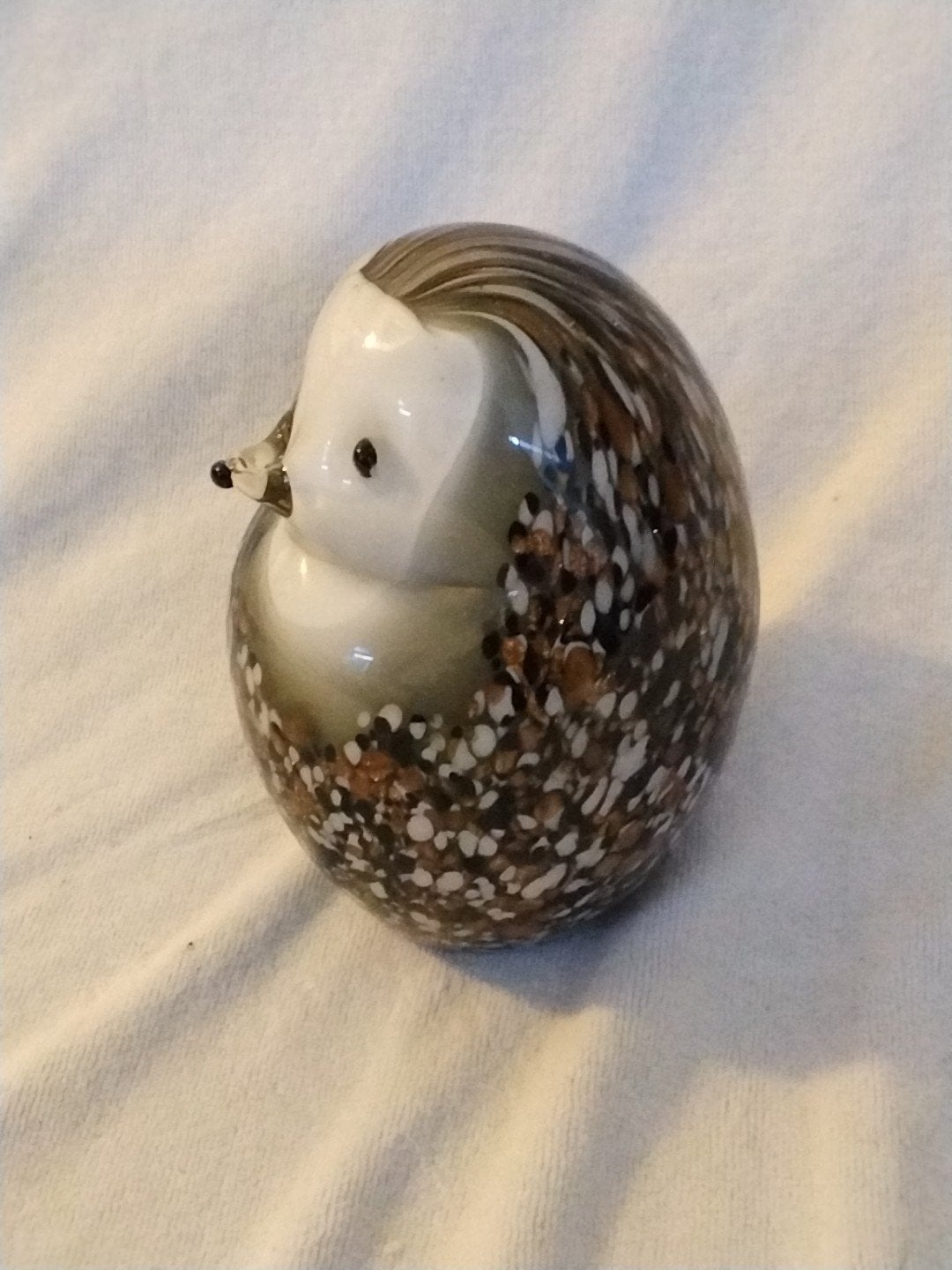 Glazen Egel Figuur - 12 cm hoog, 9 cm diameter, Meerkleurig, Overige stijlen, Ophalen of Verzenden, Zo goed als nieuw