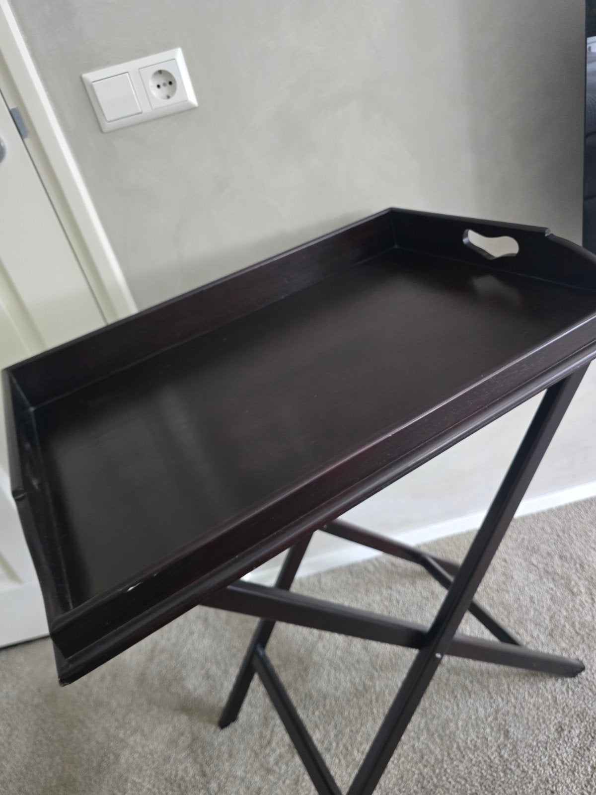 Opklapbare butlertafel met gebruikerssporen, Ophalen, Gebruikt, 55 tot 75 cm, 60 cm of meer