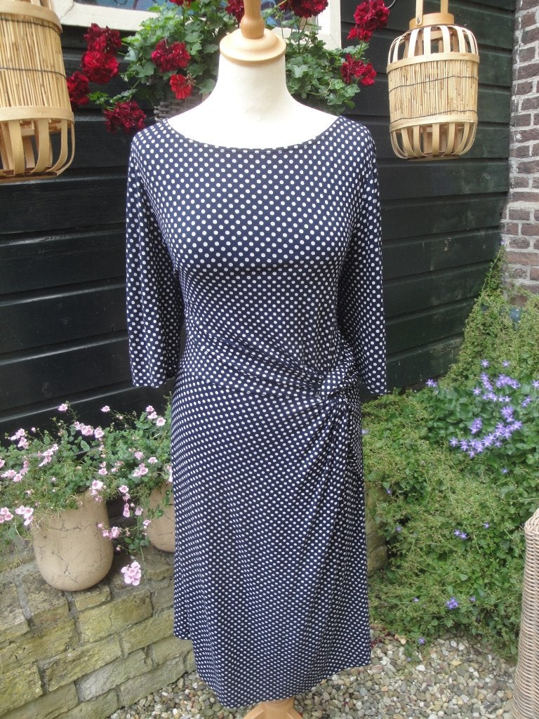 Blauw polkadot jurkje PROMISS maat L, Promiss, Blauw, Maat 42/44 (L), Ophalen of Verzenden