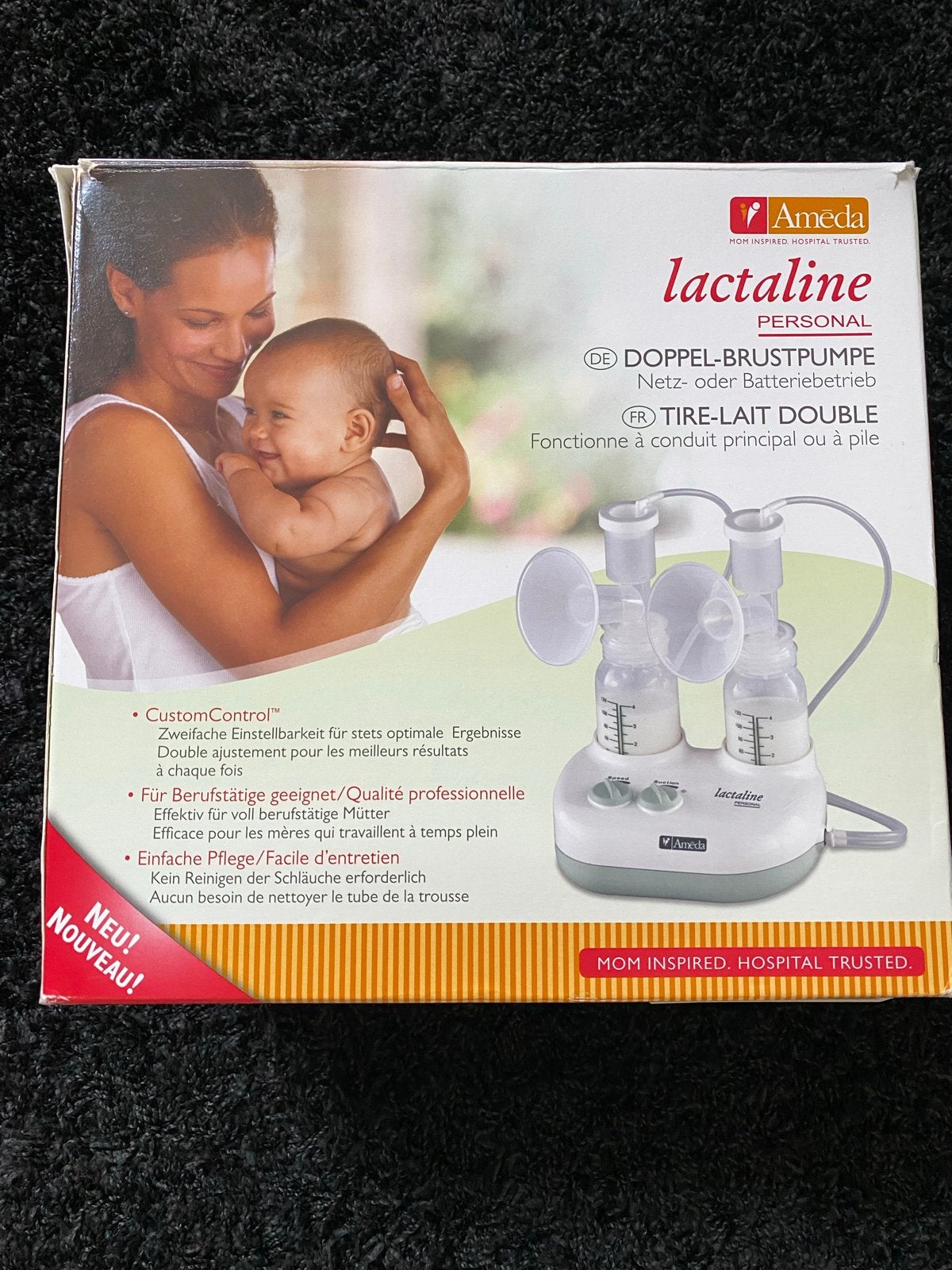 Ameda Lactaline dubbele borstkolf, Ophalen of Verzenden, Gebruikt