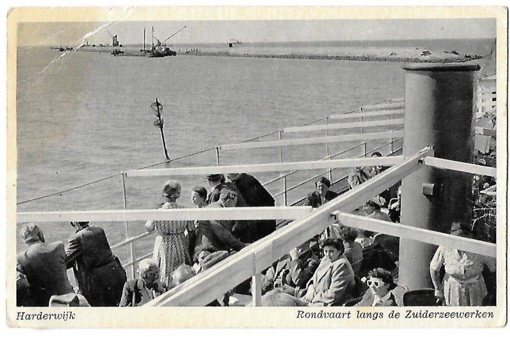 Harderwijk Rondvaart Gelopen Ansichtkaart (B60) uit 1955, Ophalen of Verzenden, 1940 tot 1960, Gelopen, Gelderland