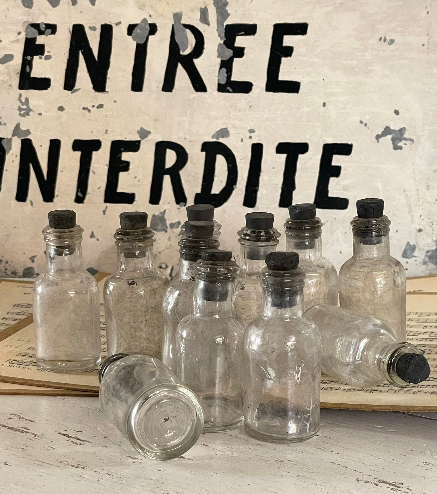 Brocante oude kleine apothekers flesjes / flesje, Ophalen of Verzenden