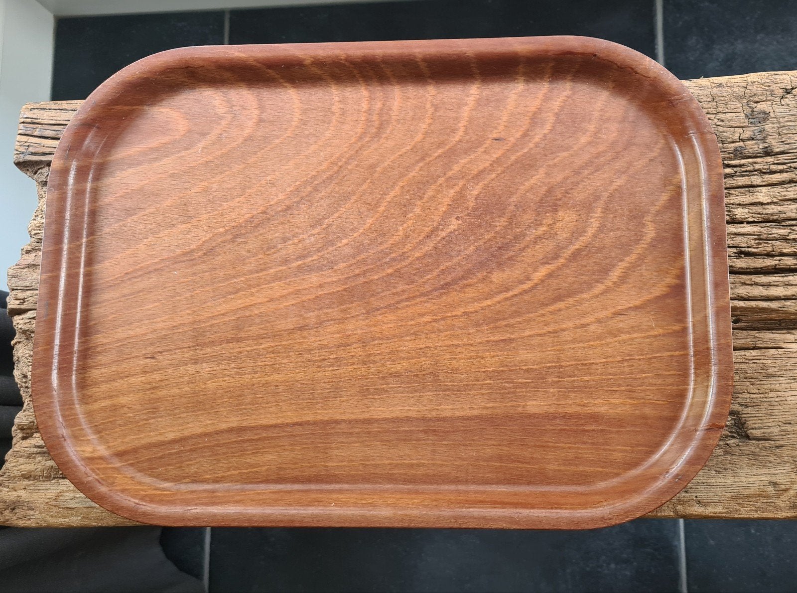 PK Erzeugnisse vintage dienblad melamine, Huis en Inrichting, Ophalen of Verzenden, Zo goed als nieuw, Dienblad, Afgeronde hoeken